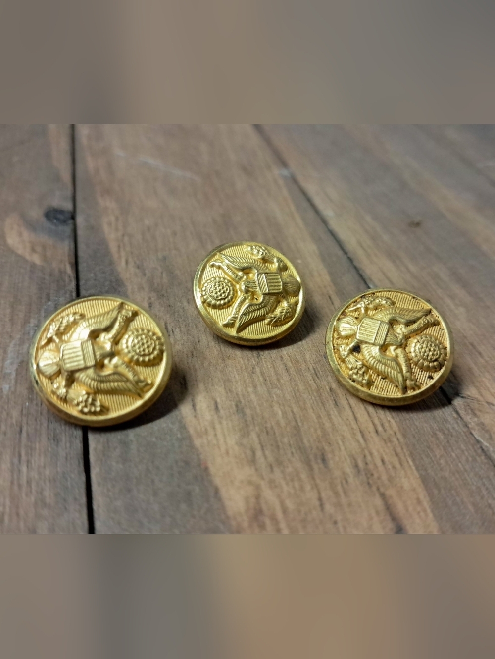 Antique US Army Great Seal Uniform Buttons (Lot Of 3)